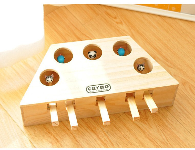 Cat Toy Hamster Solid Wood Hamster Machine Net Red Cartoon Interactive Funny Cat Toy Cat Toy - Image 5