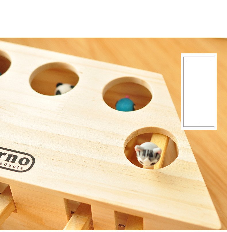 Cat Toy Hamster Solid Wood Hamster Machine Net Red Cartoon Interactive Funny Cat Toy Cat Toy - Image 3